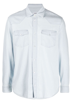 DONDUP plain stretch-cotton denim shirt - Blue