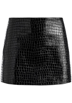 alice + olivia Rubi crocodile-effect miniskirt - Black