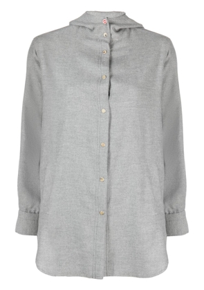 Kiton press-stud cotton hoodie - Grey