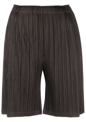 Pleats Please Issey Miyake Homme plissé-effect high-waisted shorts - Grey