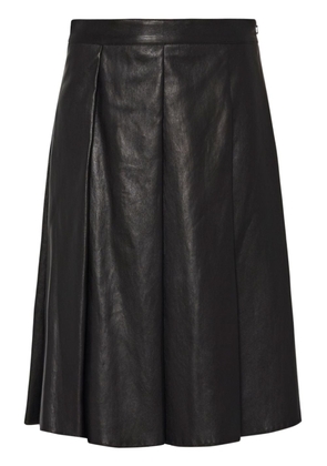 Rosetta Getty pleated leather skirt - Black