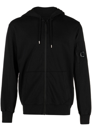C.P. Company logo-patch cotton hoodie - Black