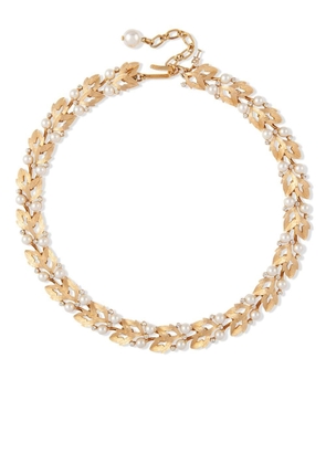 Susan Caplan Vintage 1960s Trifari leaf motifs design necklace - Gold