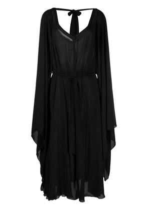 STYLAND open-front draped midi dress - Black