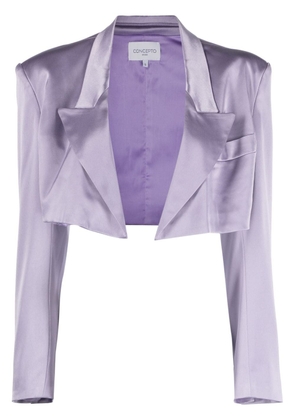 CONCEPTO peak-lapels satin-finish cropped jacket - Purple