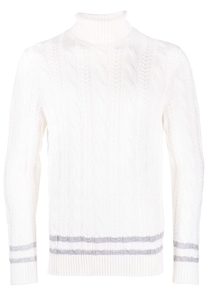 Eleventy roll-neck cable-knit jumper - Neutrals