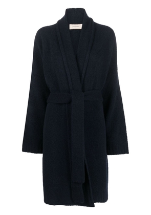 Gentry Portofino tied-waist knitted coat - Blue