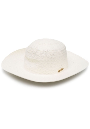 Borsalino Panama logo-plaque sun hat - White
