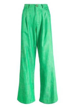 Mira Mikati wide-leg cotton trousers - Green