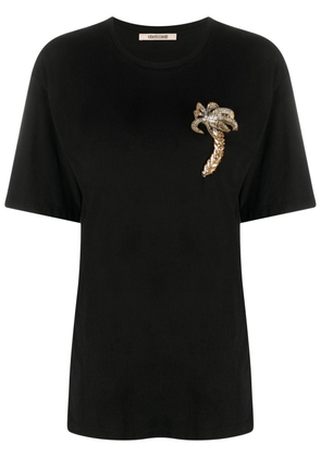 Roberto Cavalli appliqué-detail short-sleeve T-shirt - Black