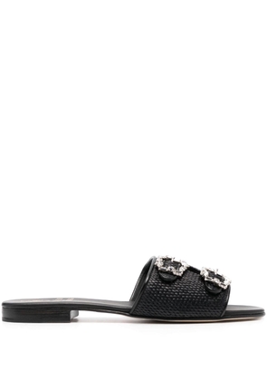 Edhen Milano double-buckle flat sandals - Black