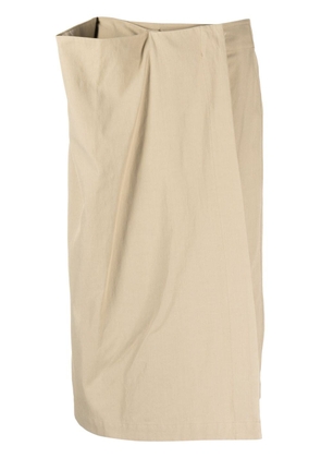 LEMAIRE draped-detail midi skirt - Neutrals