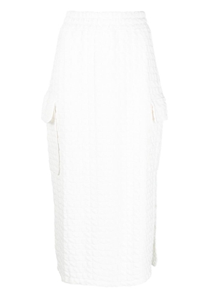 Sunnei embossed logo-print midi skirt - White