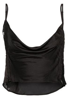 Y/Project sheer-lace draped top - Black