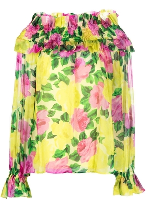 P.A.R.O.S.H. floral-print long-sleeved blouse - Yellow