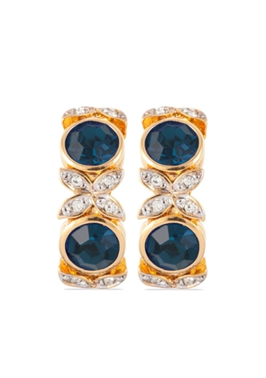 Susan Caplan Vintage 1980s D'Orlan crystal-embellished clip-on earrings - Gold