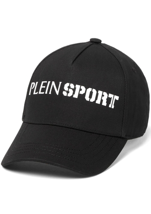Plein Sport logo-print cotton baseball cap - Black