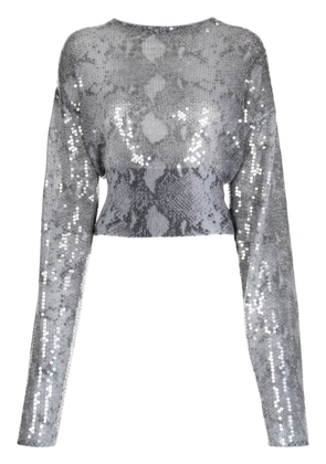 16Arlington Endora sequin-embellished knitted top - Silver