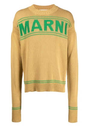 Marni logo-print knit jumper - Neutrals