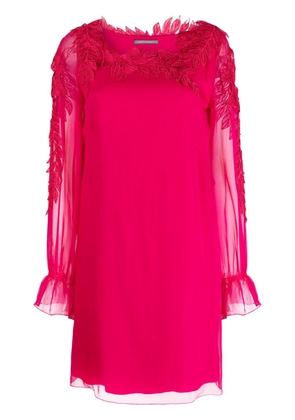 Alberta Ferretti long-sleeve silk mini dress - Pink