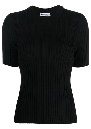 Rabanne ribbed-knit wool-blend top - Black
