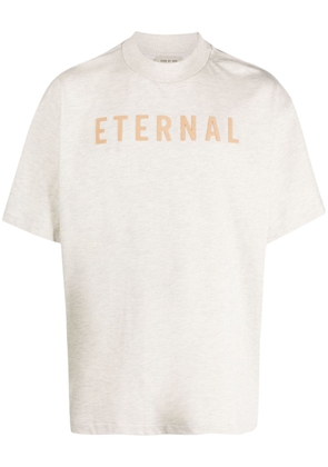Fear Of God Eternal logo-flocked cotton T-Shirt - Neutrals