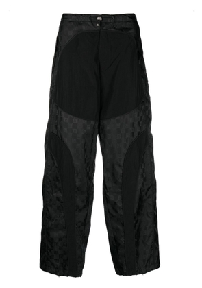 MISBHV monogram-jacquard wide-leg trousers - Black