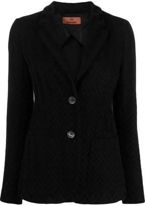 Missoni zigzag crochet-knit single-breasted blazer - Black