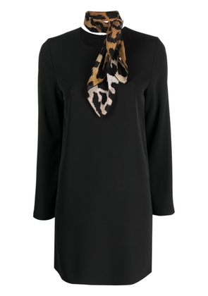 Merci attached-scarf long-sleeve minidress - Black