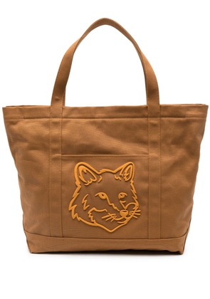 Maison Kitsuné large Bold Fox Head tote bag - Brown