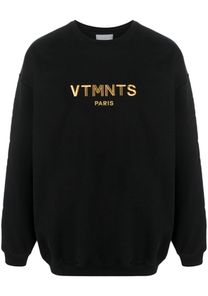 VTMNTS logo-embroidered crew-neck sweatshirt - Black