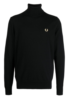 Fred Perry logo-embroidered roll-neck jumper - Black