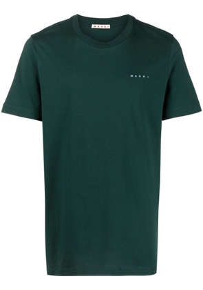 Marni logo-embroidered cotton T-shirt - Green