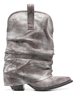 R13 Low Rider distressed cowbody boots - Grey
