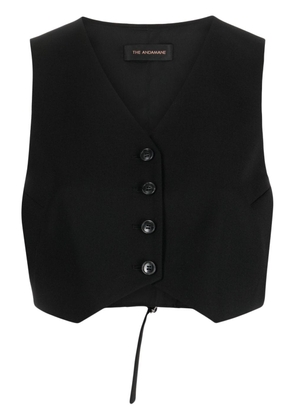 THE ANDAMANE cropped V-neck waistcoat - Black