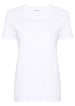 Max Mara monogram-embroidered cotton T-shirt - White