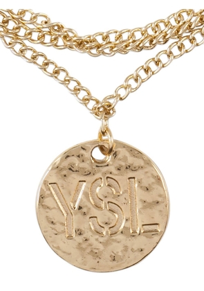 Saint Laurent Pre-Owned 1980s logo charms chain bracelet - Gold