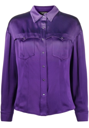 TOM FORD Western-style satin shirt - Purple