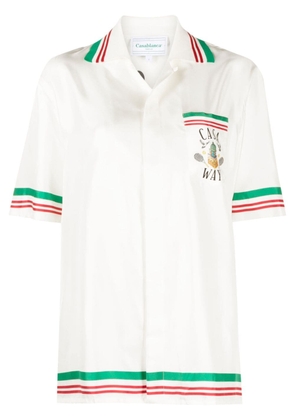 Casablanca Casa Way silk bowling shirt - White