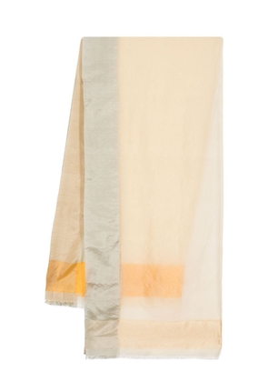 Faliero Sarti frayed-edge silk scarf - Yellow