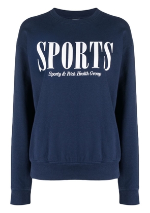 Sporty & Rich graphic-print cotton sweatshirt - Blue