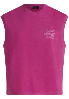 ETRO embroidered-logo sleeveless T-shirt - Pink
