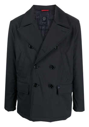 Fay double-breasted water-repellent coat - Blue