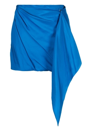 GAUGE81 silk draped miniskirt - Blue