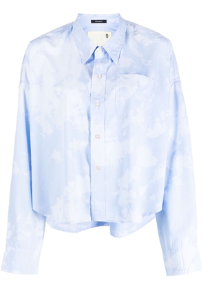 R13 cloud-print long-sleeved shirt - Blue