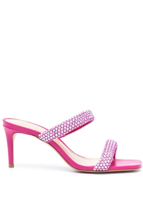 Schutz crystal-embellished leather sandals - Pink