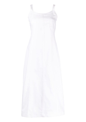 Low Classic flared long dress - White
