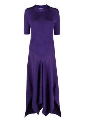 Stella McCartney asymmetric ribbed-knit dress - Purple
