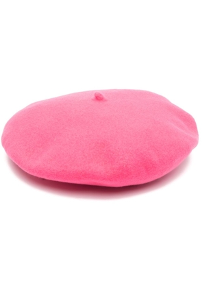 Borsalino logo-tag wool beret - Pink