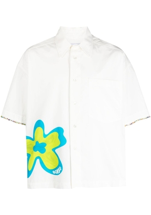 Bonsai floral-print cotton shirt - White
